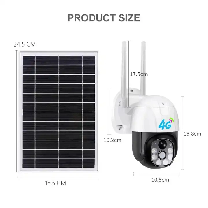 Smart WiFi Solar 1080P Battery IP PTZ Security 4G Wireless Outdoor Closed-Circuit Television Solar Camera