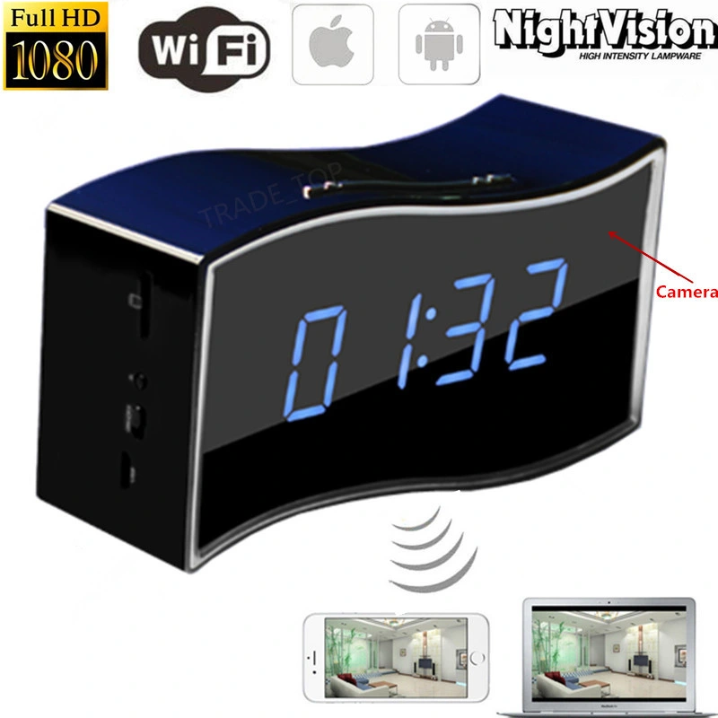 Full HD 1080P WiFi Hide DVR Hidden IP Camera Mini Clock Video Recorder Nanny Camera (wc005t99)